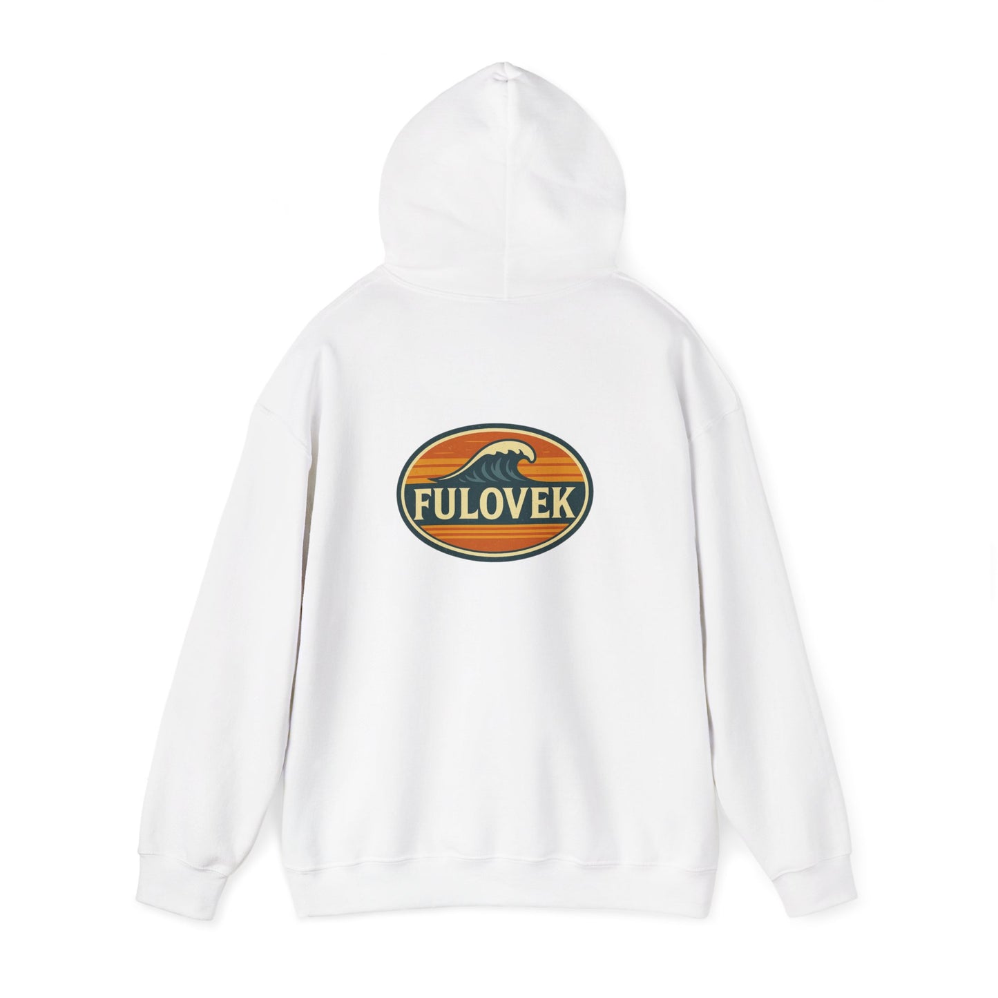 FULOVEK - Vintage Wave Logo Unisex Hoodie, Cozy Gift for Friends, Surf Culture Apparel, Casual Streetwear, Perfect for All Seasons