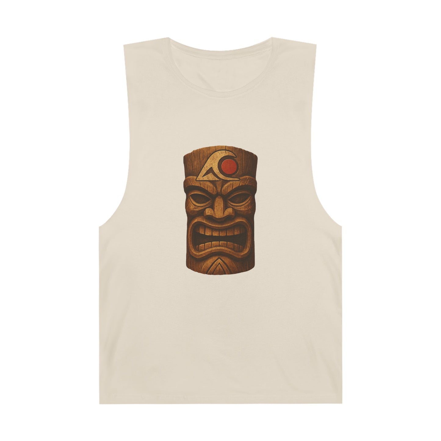 Unisex Tiki Tank Top, Summer Casual Wear, Tropical Vacation Shirt, Beach Party Attire, Outdoor Festival Clothing