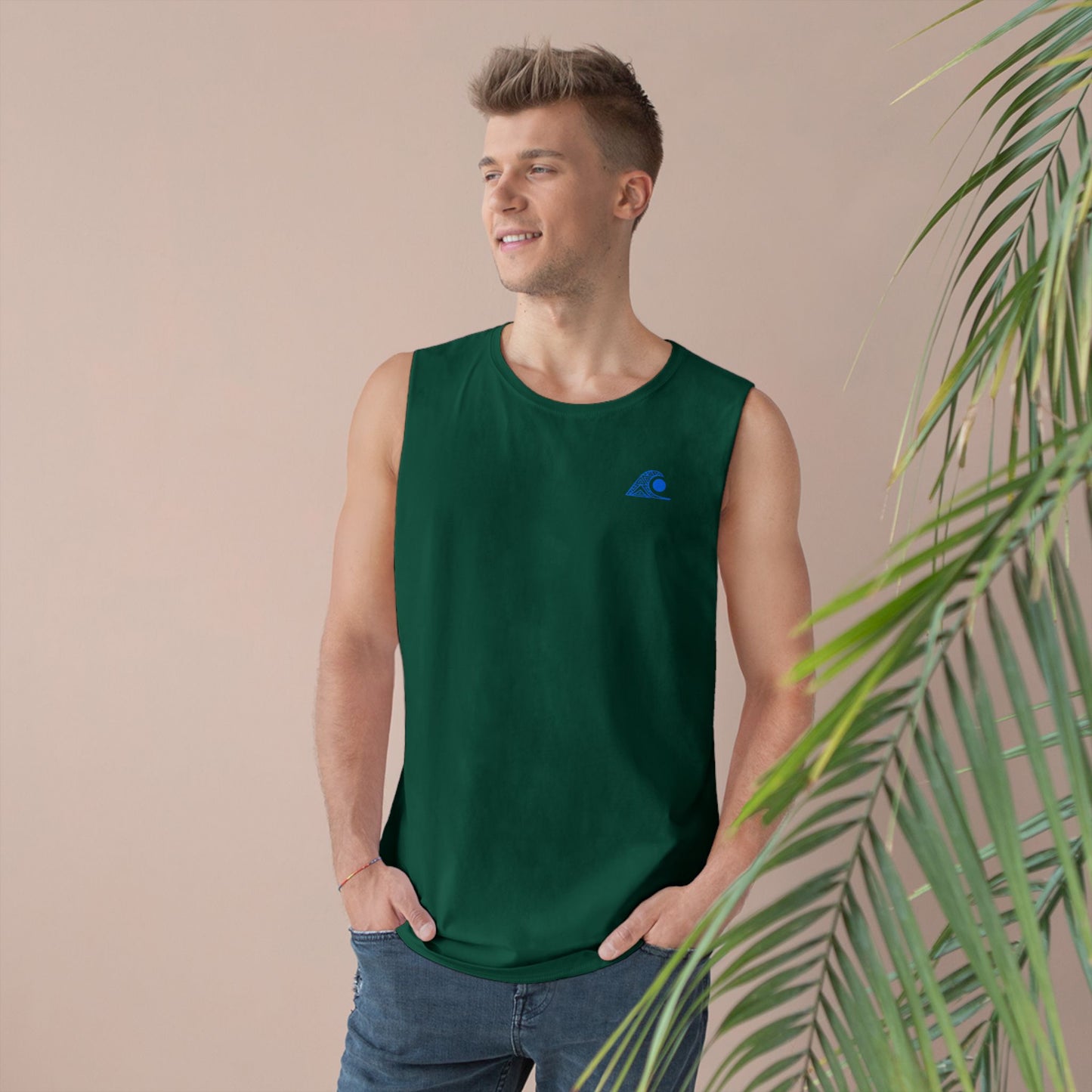 FULOVEK - Unisex Barnard Geometric Tribal BLUE Tank Top | Casual Summer Wear, Beach Attire, Workout Shirt, Graphic Tee, Gift for Friends