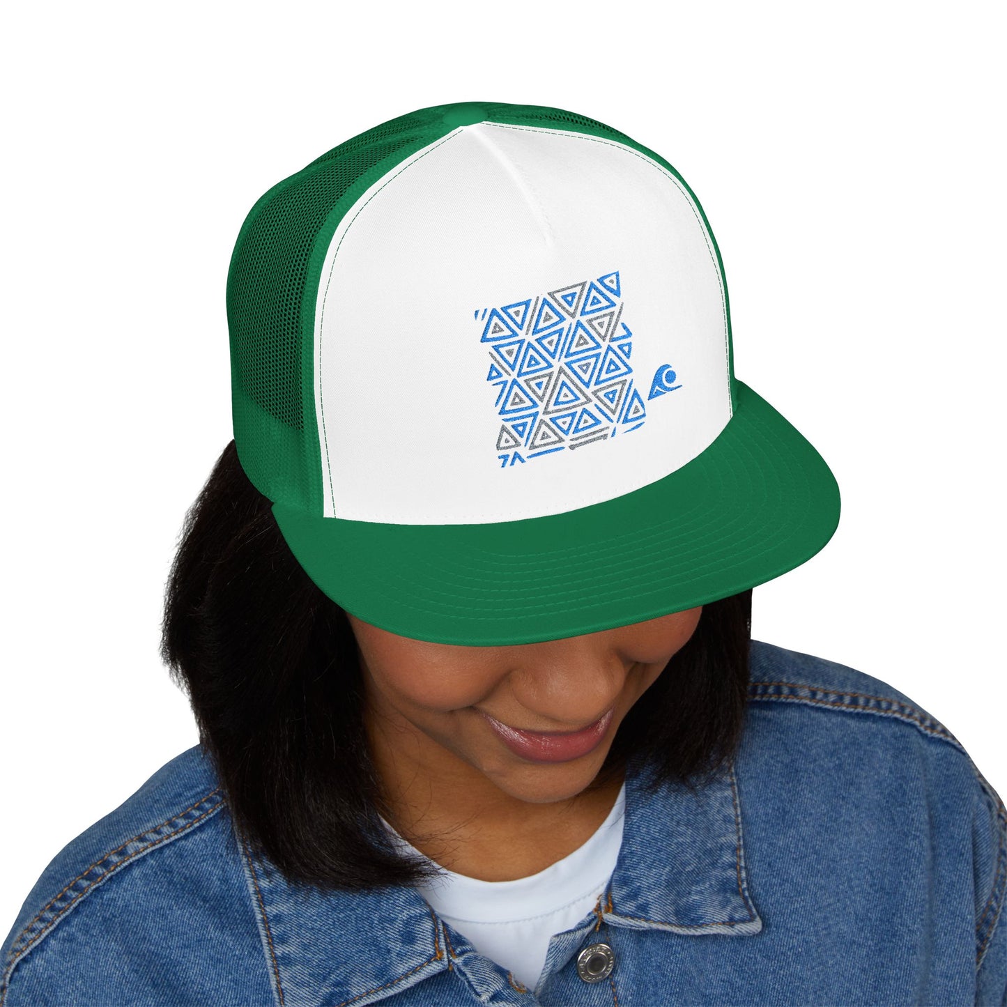 FULOVEK - Tribal Bohemian Embroidered 5 Panel Trucker Cap, Casual Streetwear Hat, Festival Accessory, Summer Fashion, Unique Gift Idea