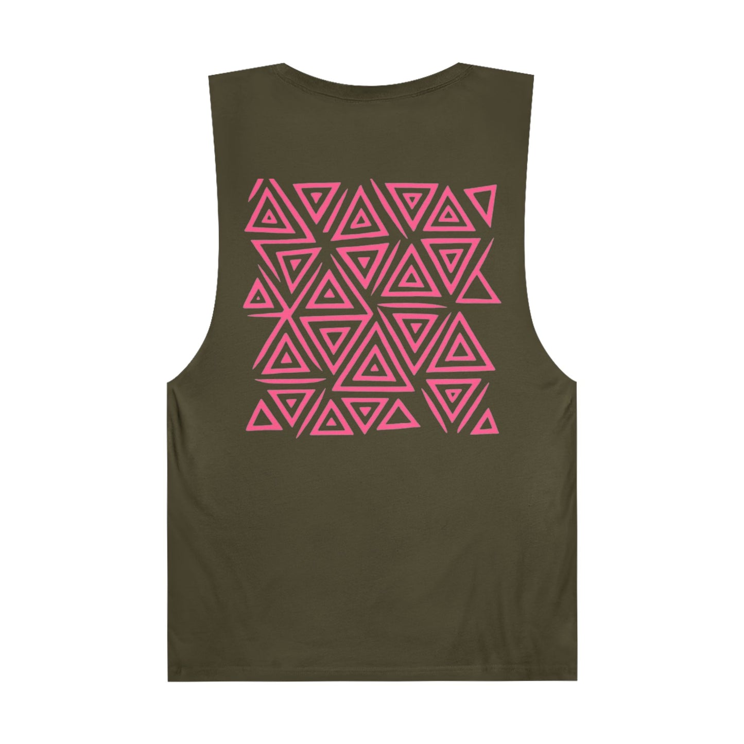 FULOVEK - Unisex Barnard Geometric Tribal PINK Tank Top | Casual Summer Wear, Beach Attire, Workout Shirt, Graphic Tee, Gift for Friends