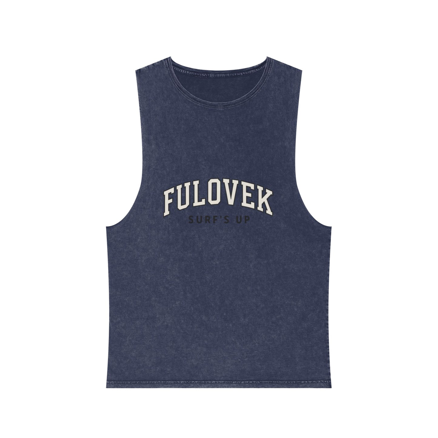 FULOVEK - Unisex Stonewash Tank Top - Surf's Up Design for Beach Lovers