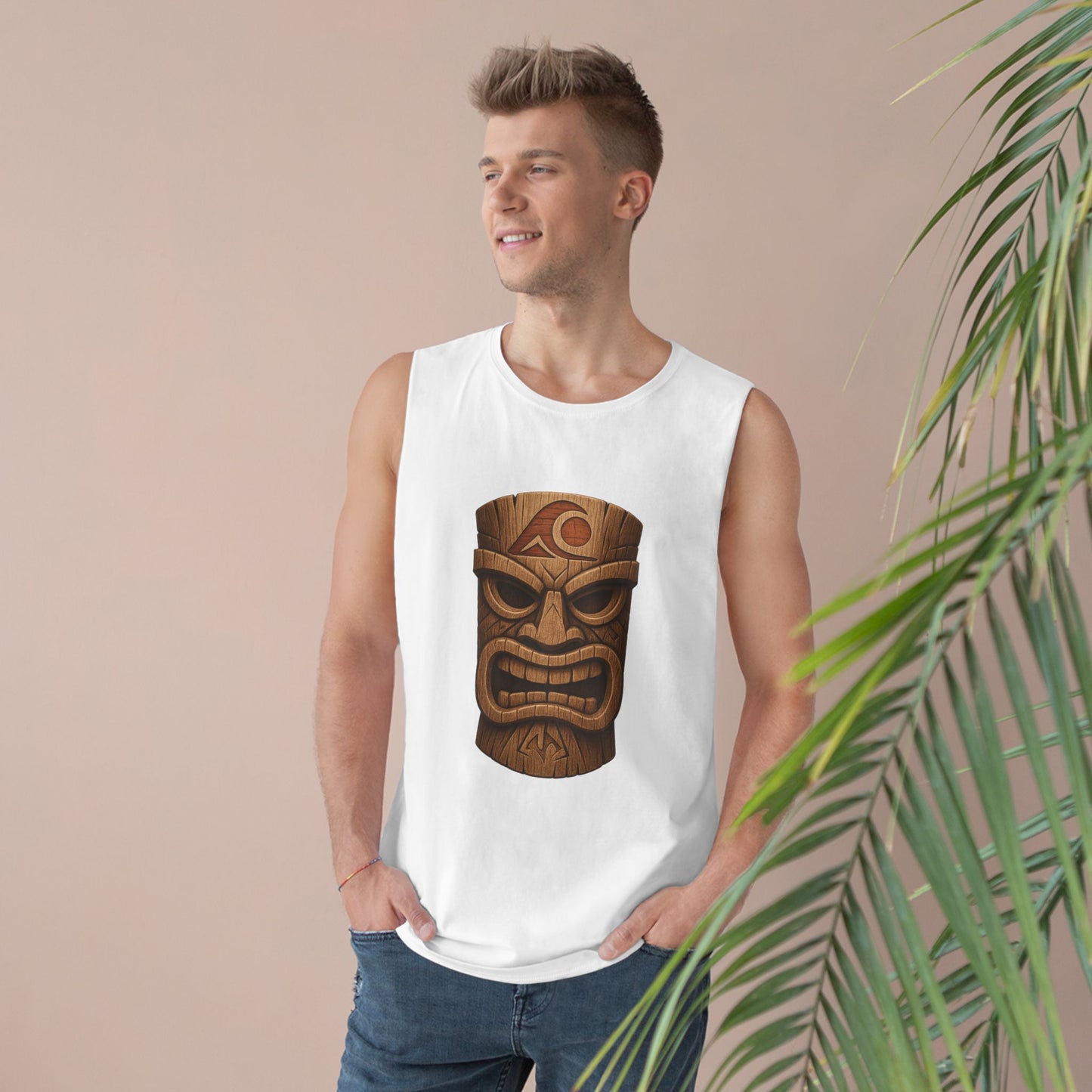 FULOVEK - Unisex Tiki Tank Top, Summer Casual Wear, Tropical Vacation Shirt, Beach Party Attire, Outdoor Festival Clothing
