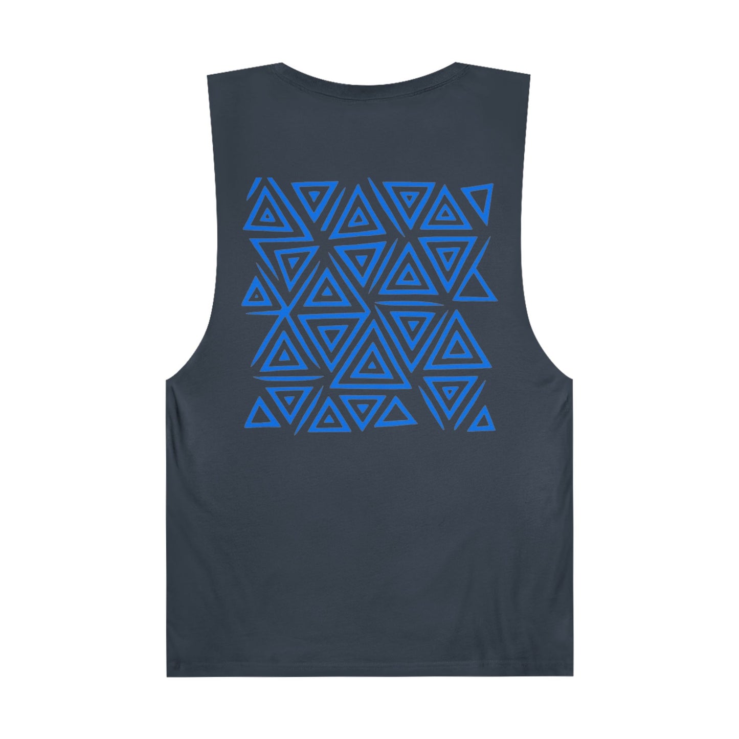 FULOVEK - Unisex Barnard Geometric Tribal BLUE Tank Top | Casual Summer Wear, Beach Attire, Workout Shirt, Graphic Tee, Gift for Friends