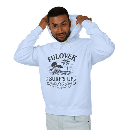 FULOVEK - Surf's Up Unisex Hooded Sweatshirt - Beach Vibes Apparel, Casual Wear, Gift for Surfers, Summer Fashion, Comfortable Lightweight Hoodie