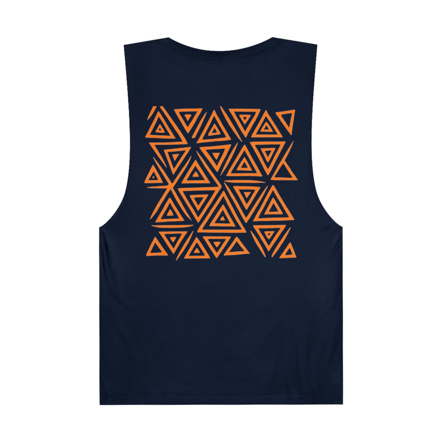 FULOVEK - Unisex Barnard Geometric Tribal ORANGE Tank Top | Casual Summer Wear, Beach Attire, Workout Shirt, Graphic Tee, Gift for Friends