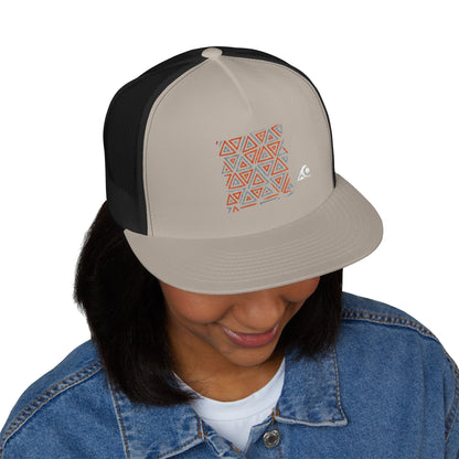 FULOVEK - Tribal Bohemian Embroidered 5 Panel Trucker Cap, Casual Streetwear Hat, Festival Accessory, Summer Fashion, Unique Gift Idea