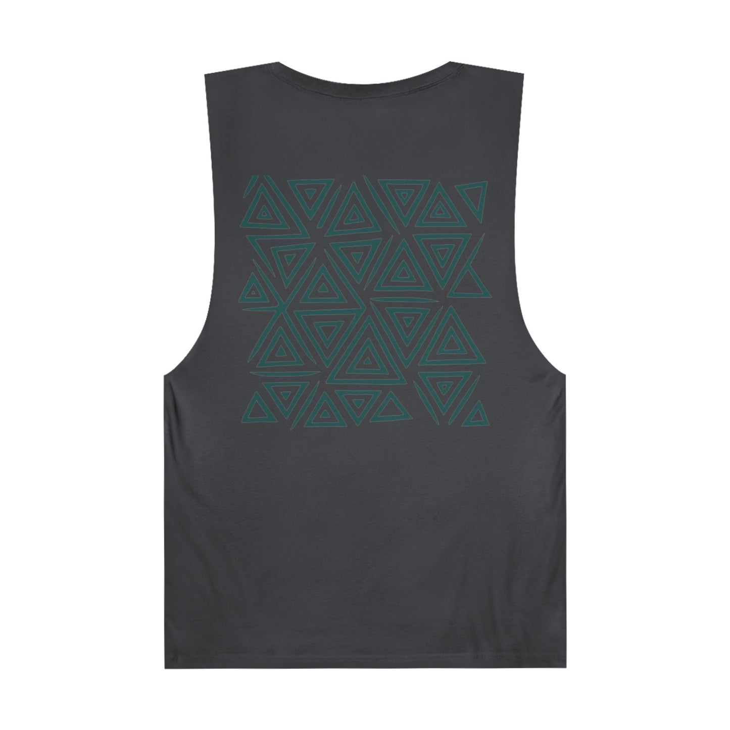 FULOVEK - Unisex Barnard Geometric Tribal DARK GREEN Tank Top | Casual Summer Wear, Beach Attire, Workout Shirt, Graphic Tee, Gift for Friends