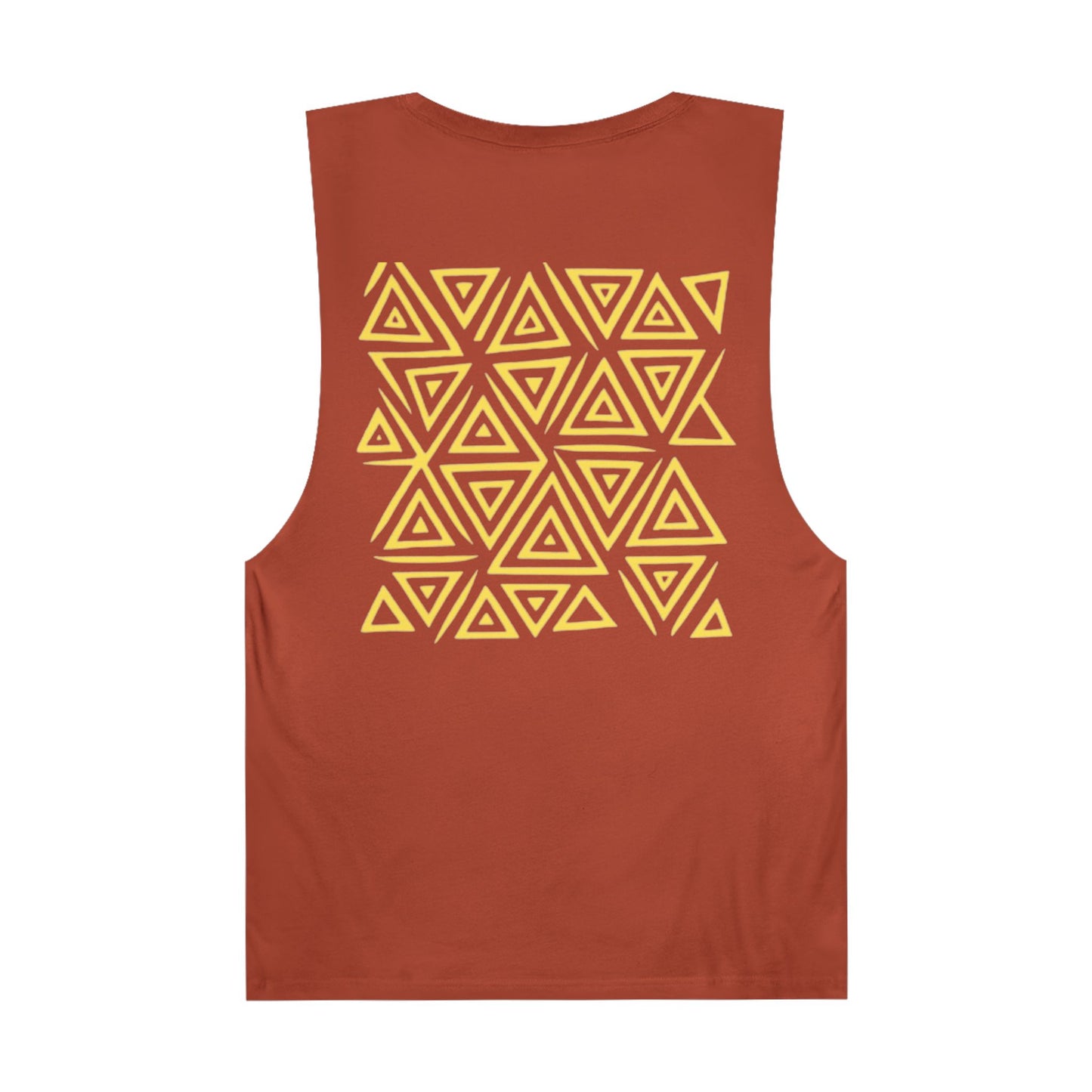 FULOVEK - Unisex Barnard Geometric Tribal YELLOW Tank Top | Casual Summer Wear, Beach Attire, Workout Shirt, Graphic Tee, Gift for Friends