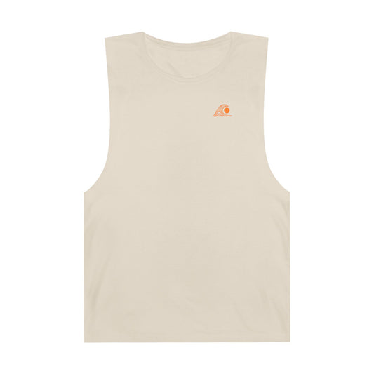 FULOVEK - Unisex Barnard Geometric Tribal ORANGE Tank Top | Casual Summer Wear, Beach Attire, Workout Shirt, Graphic Tee, Gift for Friends