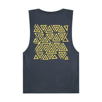 FULOVEK - Unisex Barnard Geometric Tribal YELLOW Tank Top | Casual Summer Wear, Beach Attire, Workout Shirt, Graphic Tee, Gift for Friends