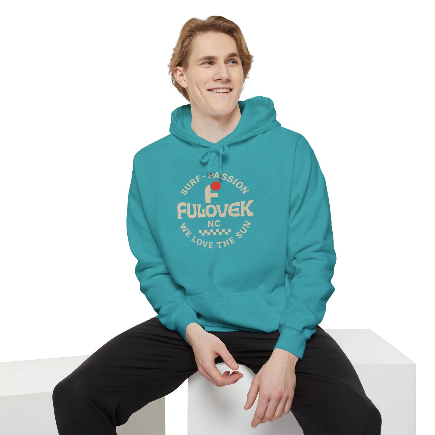 FULOVEK - Surf-Inspired Unisex Hoodie - We Love the Sun - Casual Style, Beach Vibes, Perfect for Gifts, Summer Wear, Adventure Ready