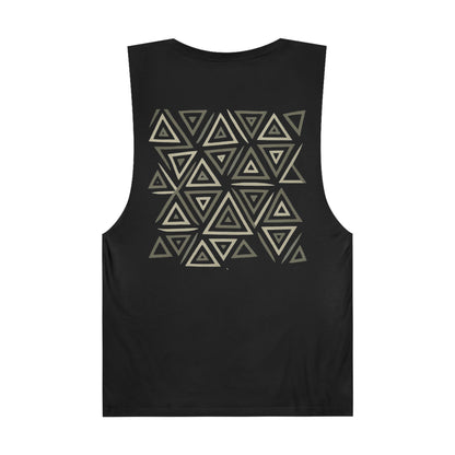 FULOVEK - Unisex Barnard Geometric Tribal GREY Tank Top | Casual Summer Wear, Beach Attire, Workout Shirt, Graphic Tee, Gift for Friends