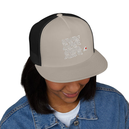 FULOVEK - Tribal Bohemian Embroidered 5 Panel Trucker Cap, Casual Streetwear Hat, Festival Accessory, Summer Fashion, Unique Gift Idea