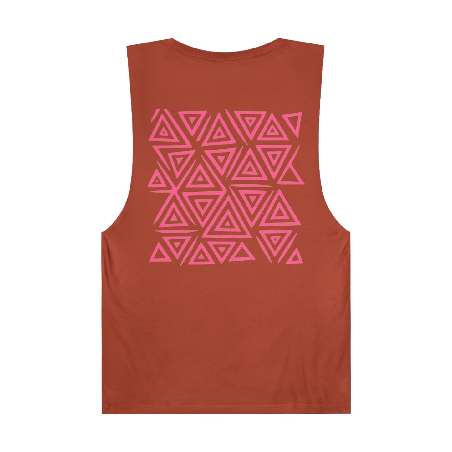 FULOVEK - Unisex Barnard Geometric Tribal PINK Tank Top | Casual Summer Wear, Beach Attire, Workout Shirt, Graphic Tee, Gift for Friends