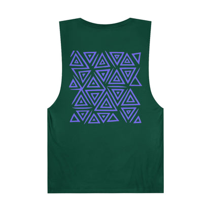 FULOVEK - Unisex Barnard Geometric Tribal PURPLE BLUE Tank Top | Casual Summer Wear, Beach Attire, Workout Shirt, Graphic Tee, Gift for Friends