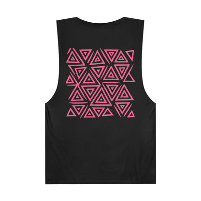 FULOVEK - Unisex Barnard Geometric Tribal PINK Tank Top | Casual Summer Wear, Beach Attire, Workout Shirt, Graphic Tee, Gift for Friends
