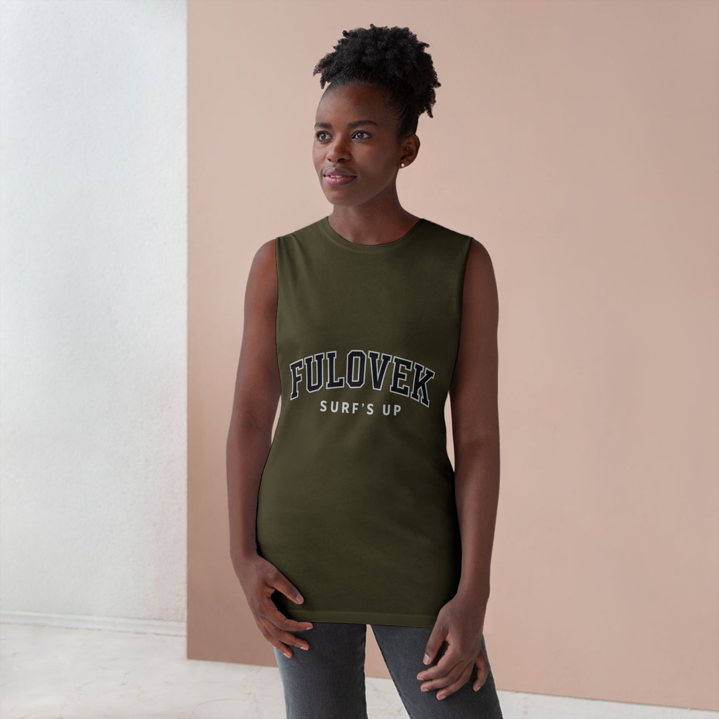 FULOVEK - Unisex Surf's Up Tank Top - Relaxed Casual Style for Beach Lovers