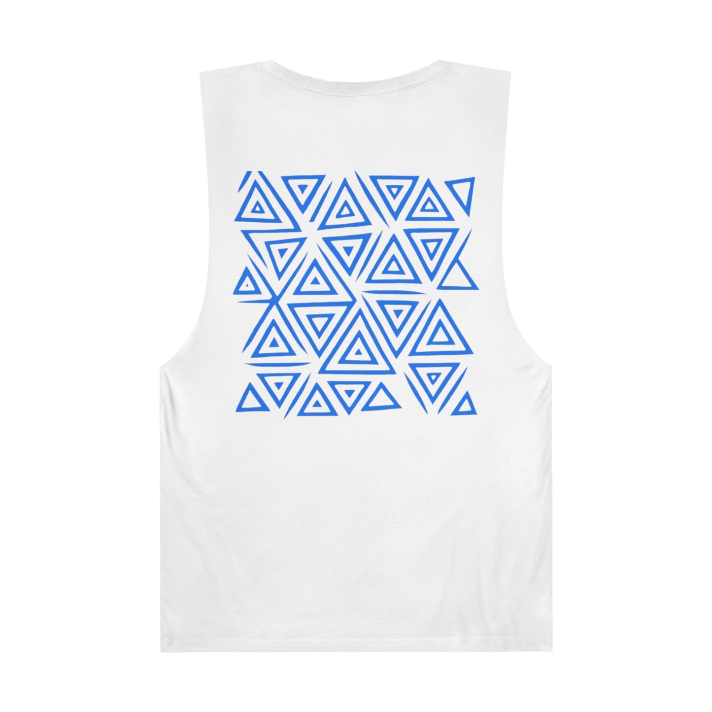 FULOVEK - Unisex Barnard Geometric Tribal BLUE Tank Top | Casual Summer Wear, Beach Attire, Workout Shirt, Graphic Tee, Gift for Friends