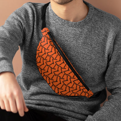 FULOVEK Stylish Orange Fanny Pack with Trendy Logo Design - Perfect for Festivals and Everyday Use