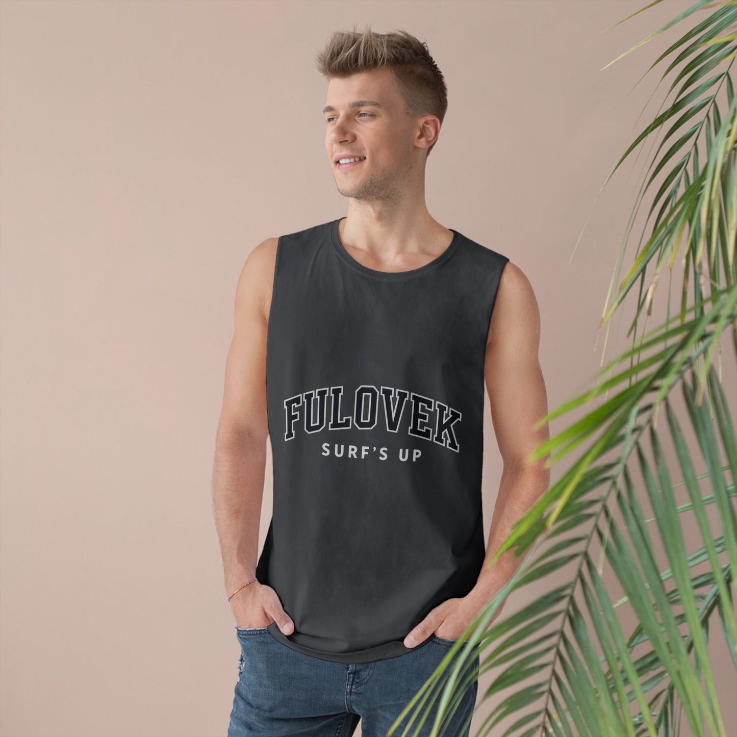 FULOVEK - Unisex Surf's Up Tank Top - Relaxed Casual Style for Beach Lovers