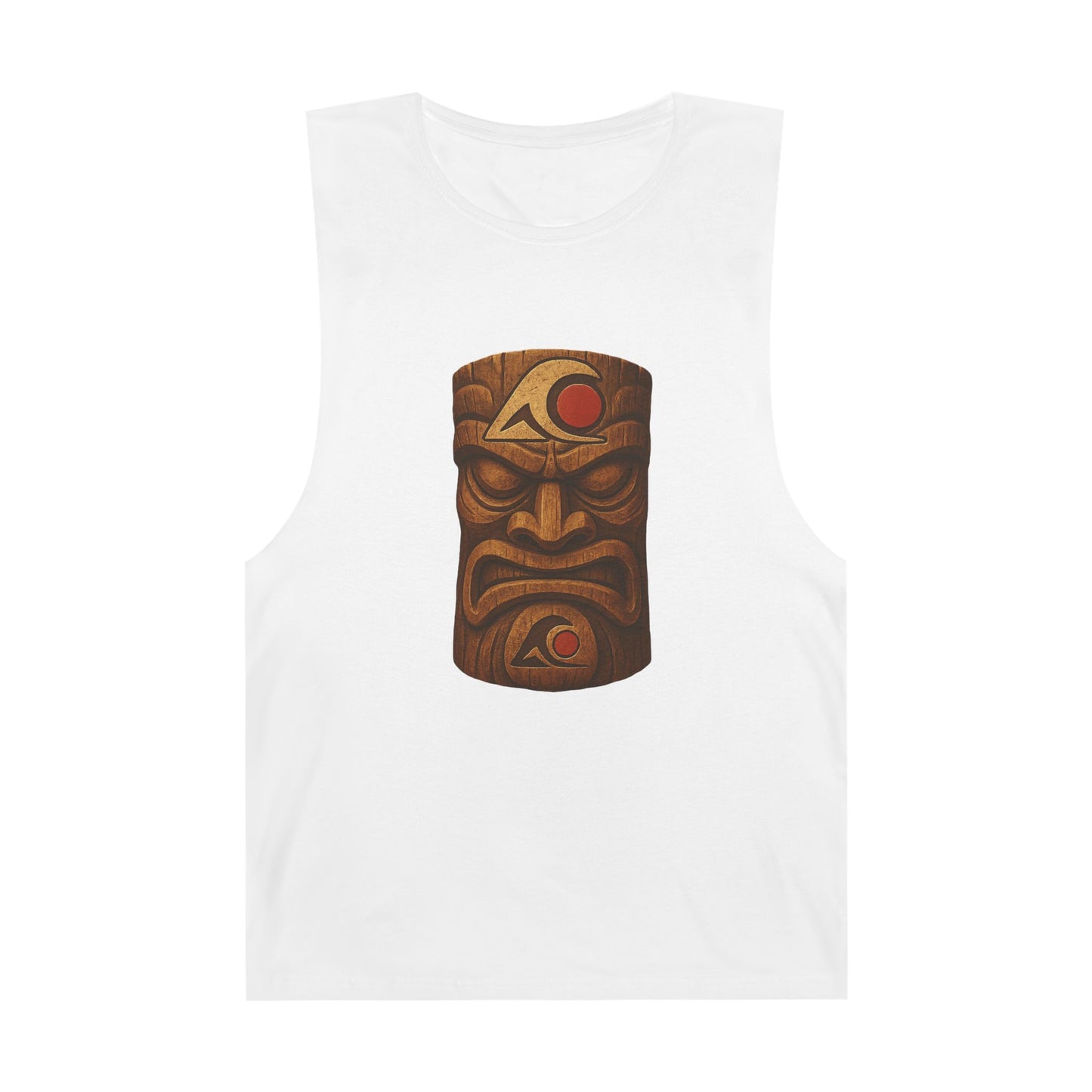 Unisex Tiki Tank Top, Summer Casual Wear, Tropical Vacation Shirt, Beach Party Attire, Outdoor Festival Clothing