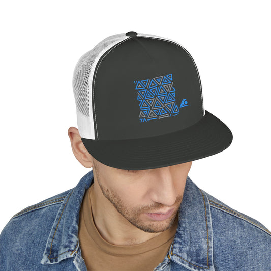 FULOVEK - Tribal Bohemian Embroidered 5 Panel Trucker Cap, Casual Streetwear Hat, Festival Accessory, Summer Fashion, Unique Gift Idea