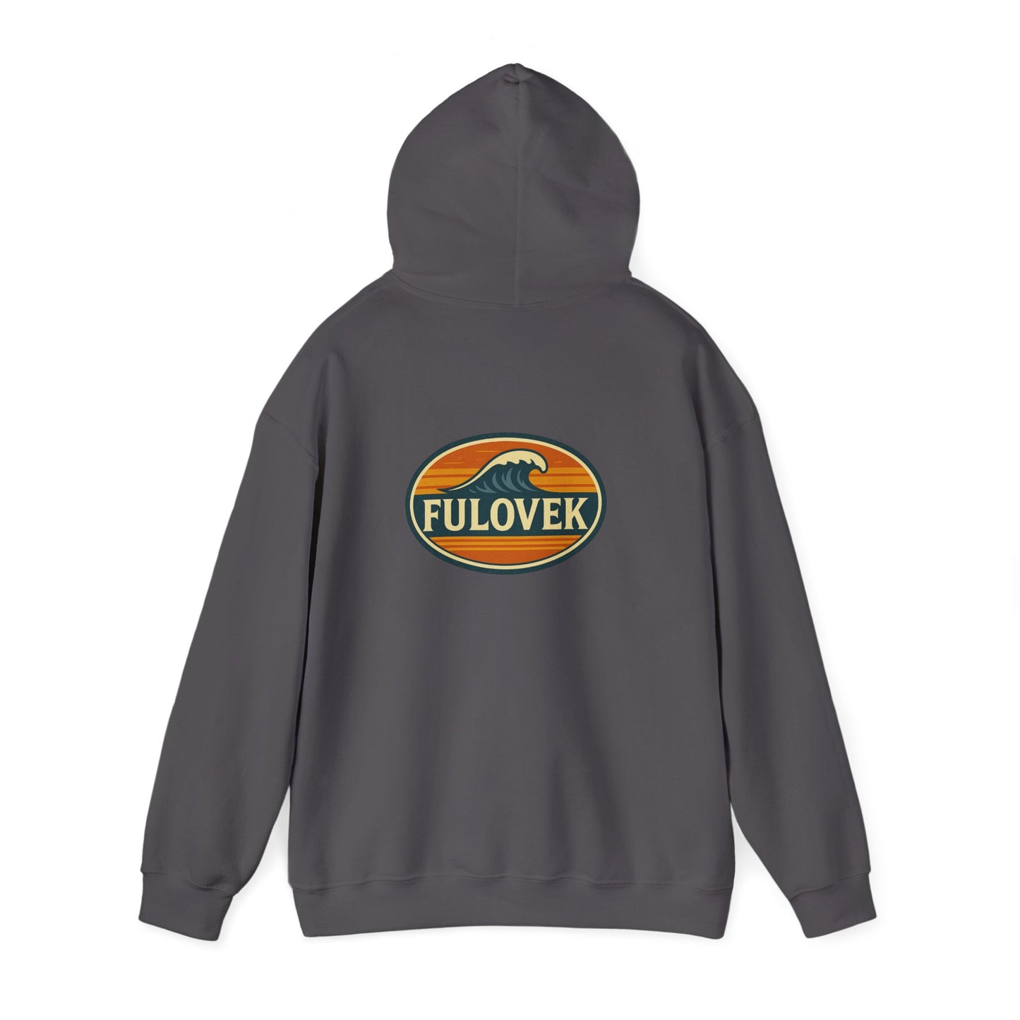 FULOVEK - Vintage Wave Logo Unisex Hoodie, Cozy Gift for Friends, Surf Culture Apparel, Casual Streetwear, Perfect for All Seasons