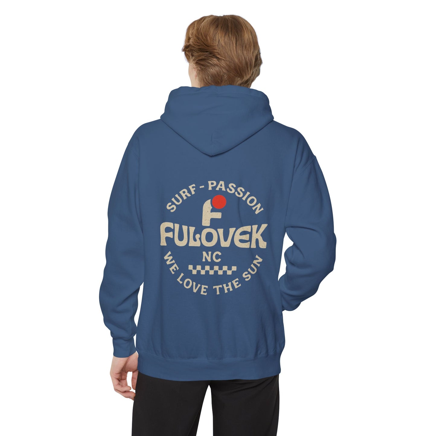 FULOVEK - Surf-Inspired Unisex Hoodie - We Love the Sun - Casual Style, Beach Vibes, Perfect for Gifts, Summer Wear, Adventure Ready