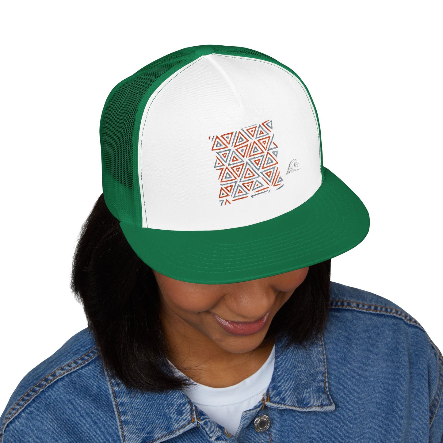 FULOVEK - Tribal Bohemian Embroidered 5 Panel Trucker Cap, Casual Streetwear Hat, Festival Accessory, Summer Fashion, Unique Gift Idea