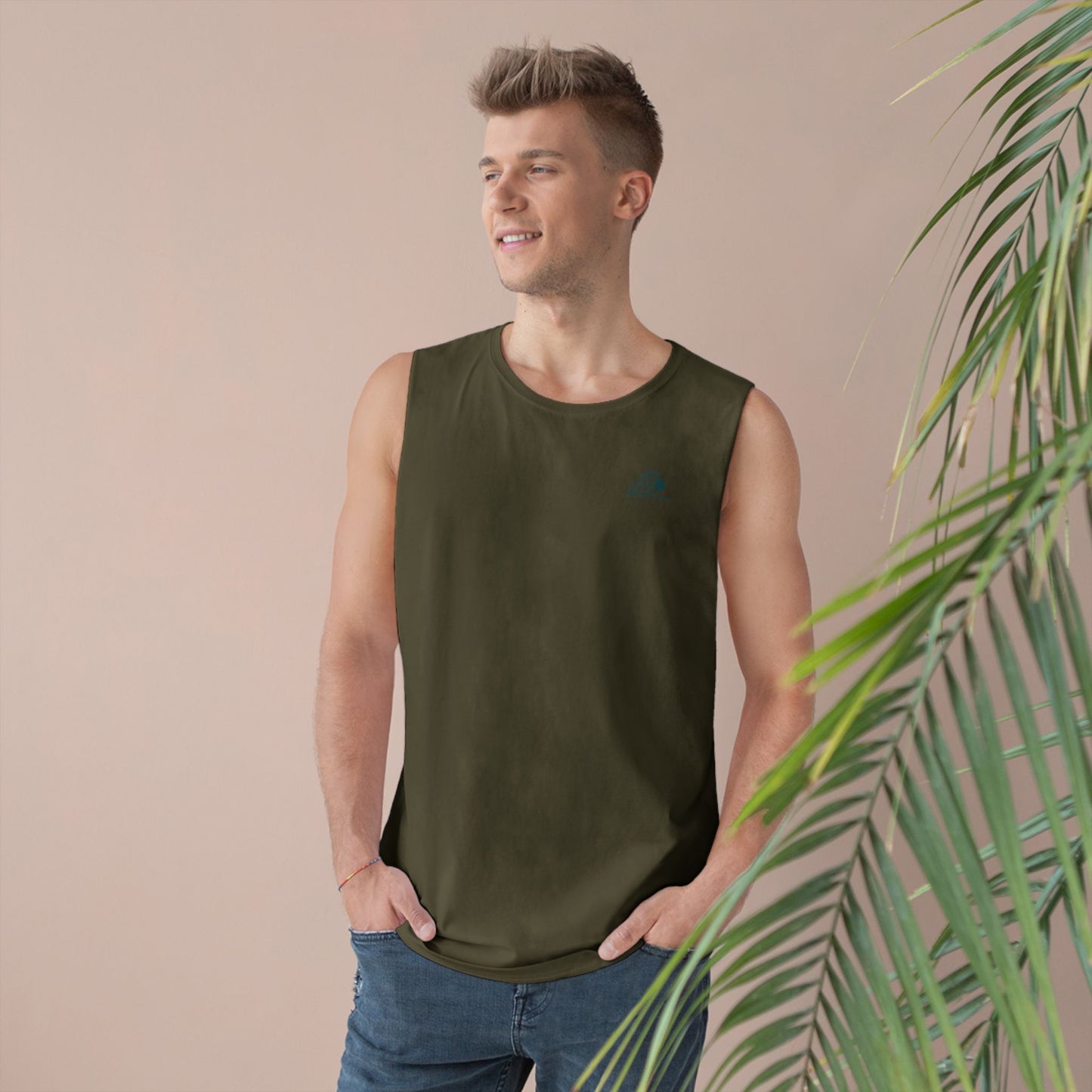 FULOVEK - Unisex Barnard Geometric Tribal DARK GREEN Tank Top | Casual Summer Wear, Beach Attire, Workout Shirt, Graphic Tee, Gift for Friends