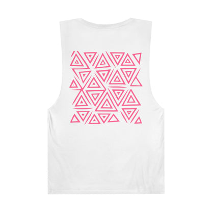 FULOVEK - Unisex Barnard Geometric Tribal PINK Tank Top | Casual Summer Wear, Beach Attire, Workout Shirt, Graphic Tee, Gift for Friends