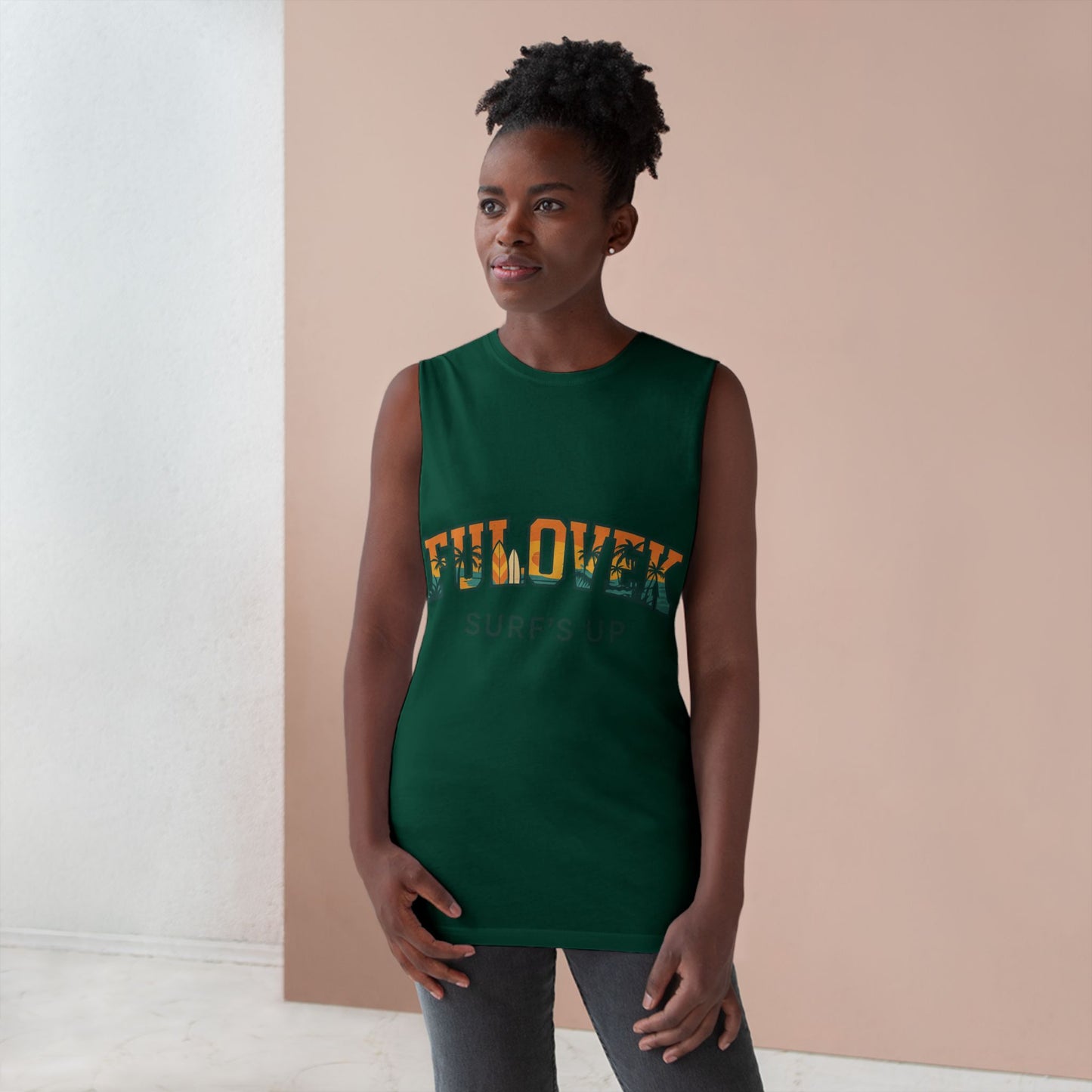 FULOVEK - Unisex Surf's Up Tank Top - Relaxed Casual Style for Beach Lovers