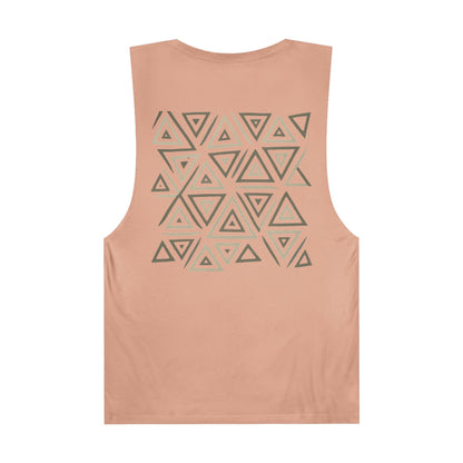 FULOVEK - Unisex Barnard Geometric Tribal GREY Tank Top | Casual Summer Wear, Beach Attire, Workout Shirt, Graphic Tee, Gift for Friends