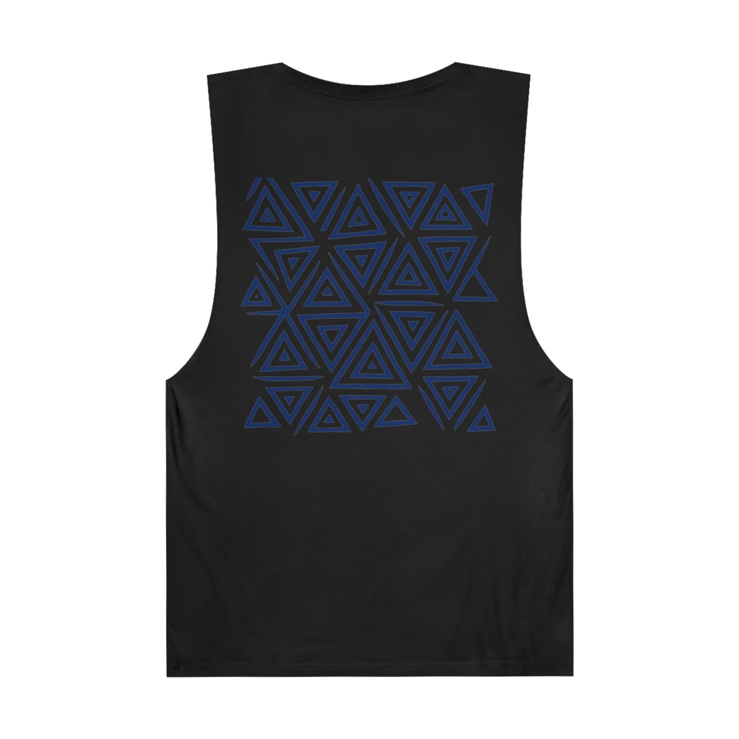 FULOVEK - Unisex Barnard Geometric Tribal DARK BLUE Tank Top | Casual Summer Wear, Beach Attire, Workout Shirt, Graphic Tee, Gift for Friends