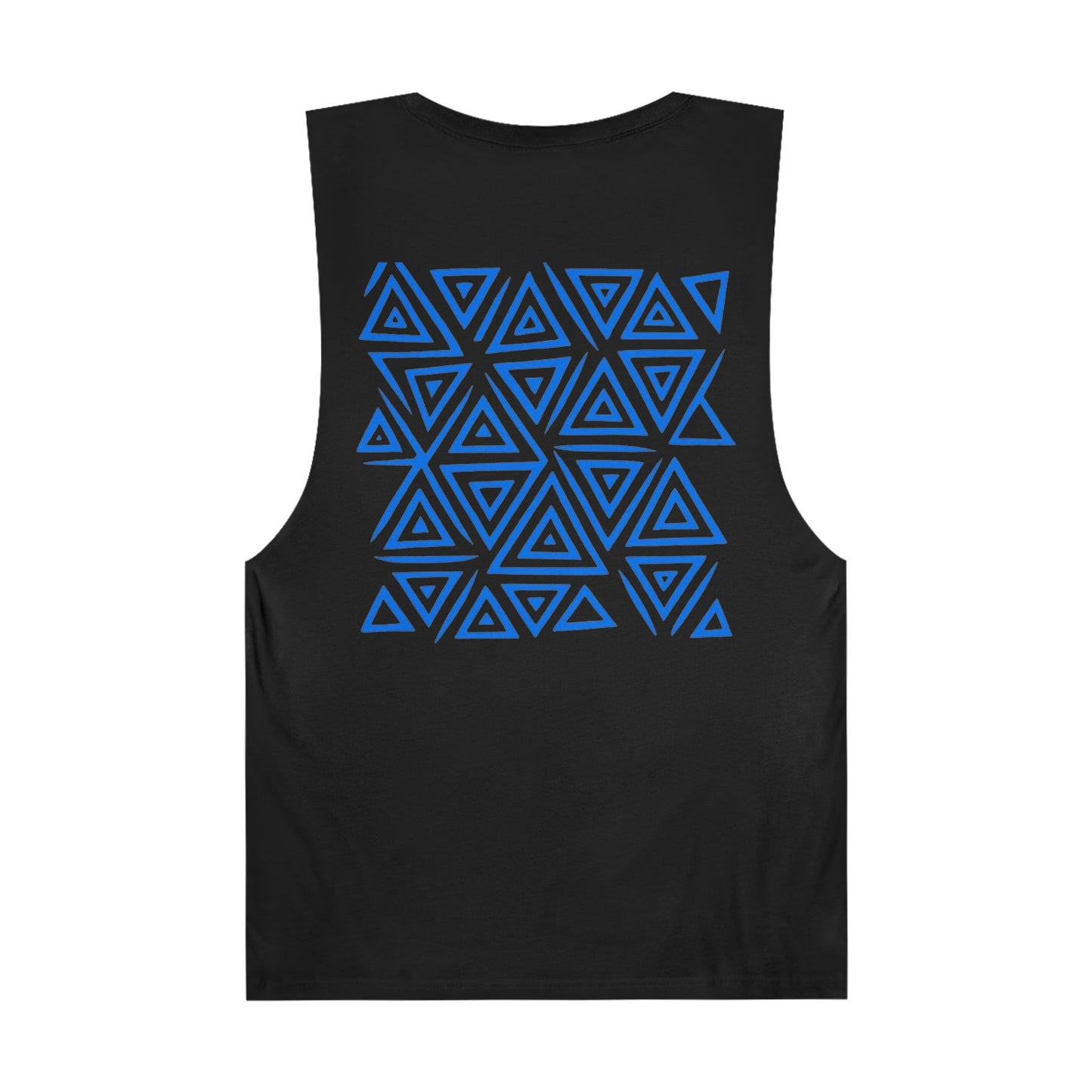 FULOVEK - Unisex Barnard Geometric Tribal BLUE Tank Top | Casual Summer Wear, Beach Attire, Workout Shirt, Graphic Tee, Gift for Friends