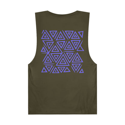 FULOVEK - Unisex Barnard Geometric Tribal PURPLE BLUE Tank Top | Casual Summer Wear, Beach Attire, Workout Shirt, Graphic Tee, Gift for Friends
