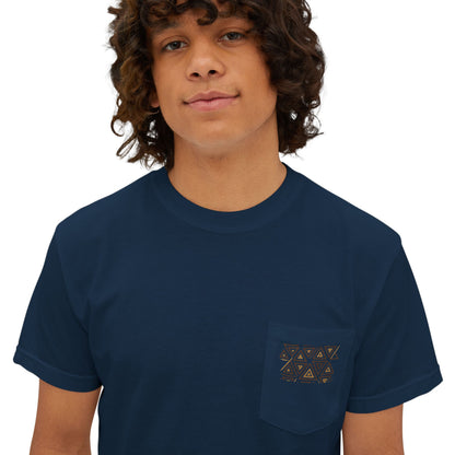 FULOVEK - Tribal Pocket T-Shirt - Casual Comfort for Everyday Wear, Unisex Tee, Summer Essential, Gift for Him/Her, Relaxed Style