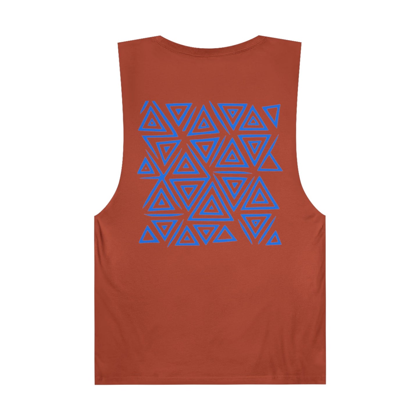 FULOVEK - Unisex Barnard Geometric Tribal BLUE Tank Top | Casual Summer Wear, Beach Attire, Workout Shirt, Graphic Tee, Gift for Friends