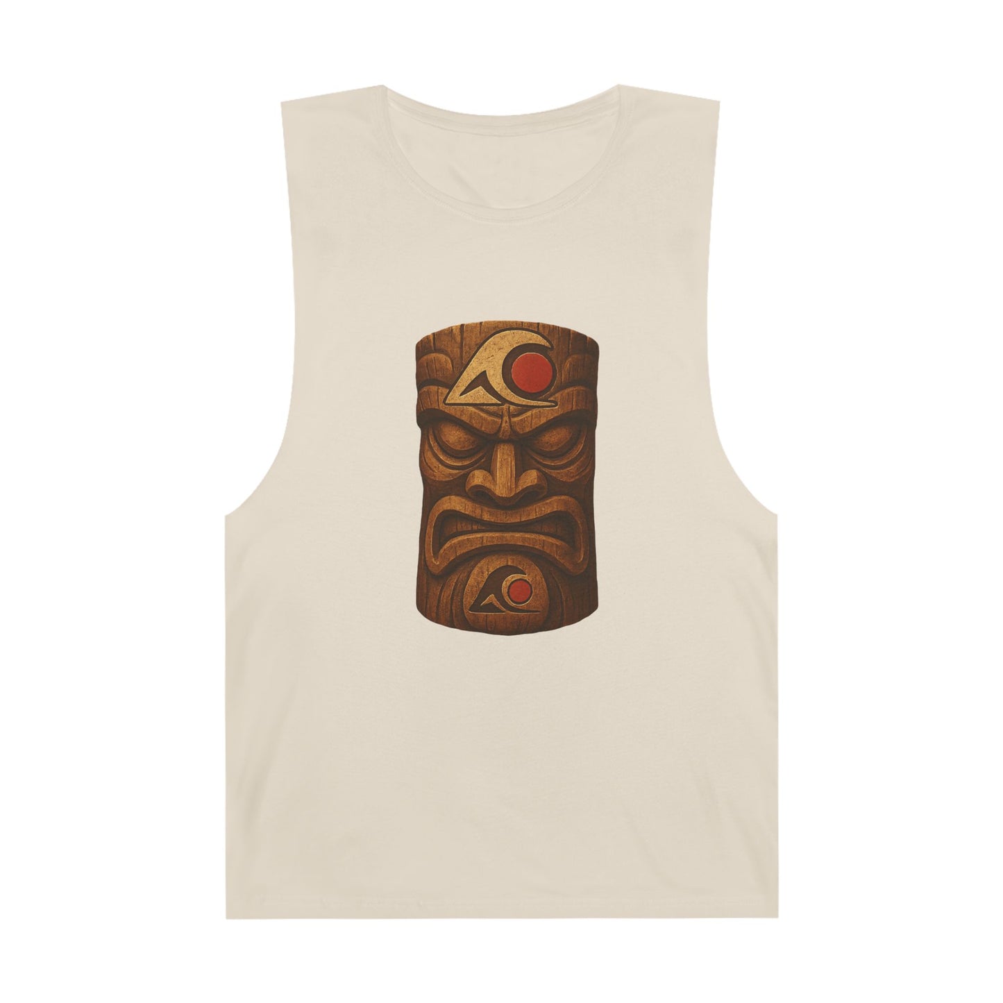 Unisex Tiki Tank Top, Summer Casual Wear, Tropical Vacation Shirt, Beach Party Attire, Outdoor Festival Clothing