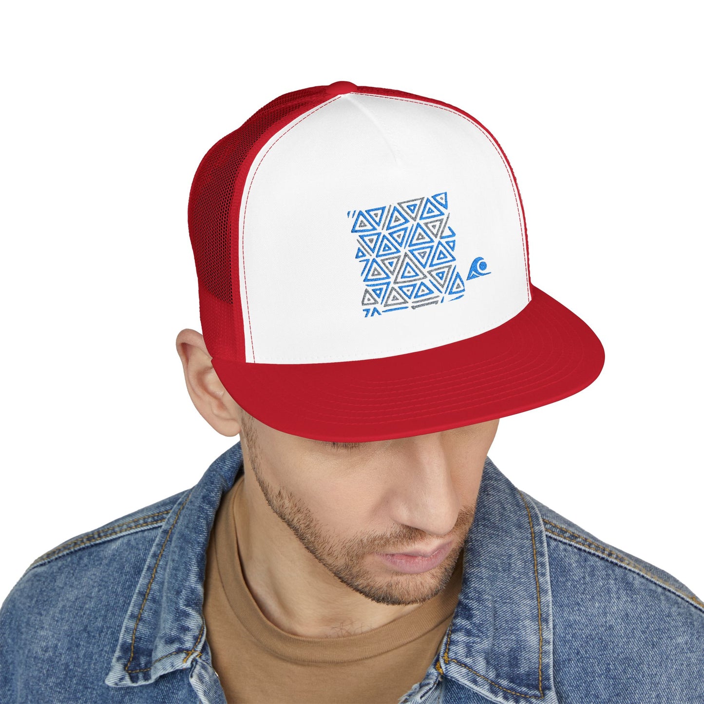 FULOVEK - Tribal Bohemian Embroidered 5 Panel Trucker Cap, Casual Streetwear Hat, Festival Accessory, Summer Fashion, Unique Gift Idea