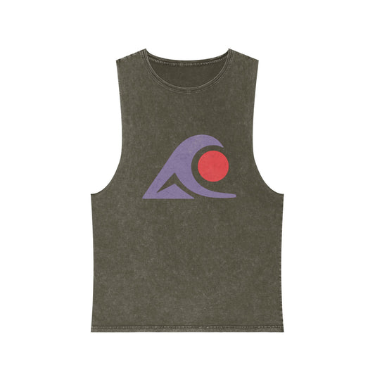 Unisex Stonewash Graphic Tank Top - Vibrant Retro Wave Design, Summer Beachwear, Casual Layering, Gift for Outdoor Lovers, Trendy [...]
