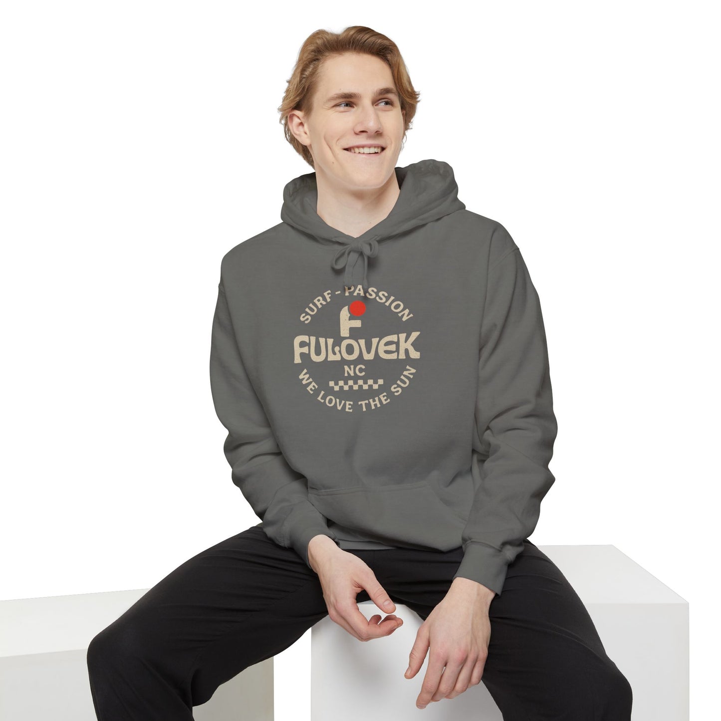 FULOVEK - Surf-Inspired Unisex Hoodie - We Love the Sun - Casual Style, Beach Vibes, Perfect for Gifts, Summer Wear, Adventure Ready