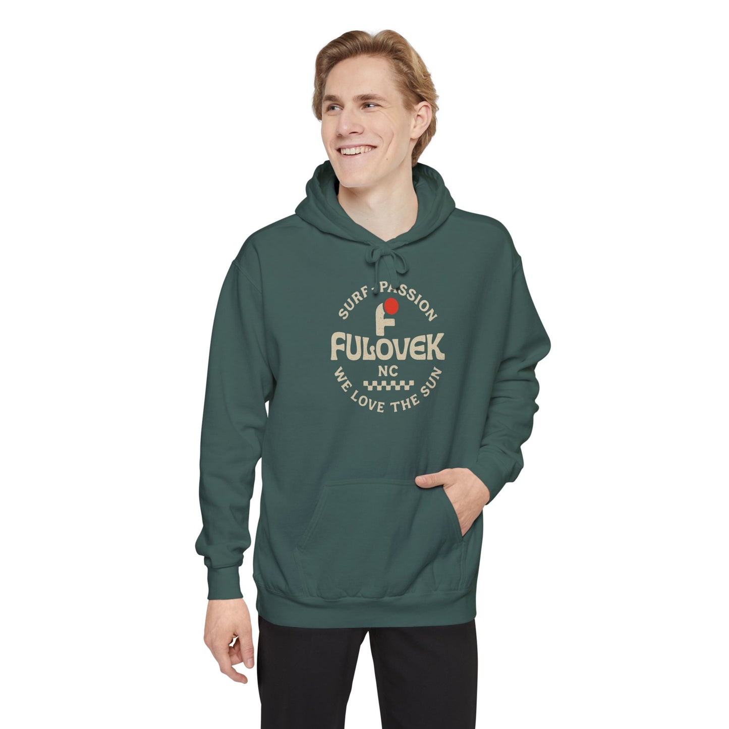 FULOVEK - Surf-Inspired Unisex Hoodie - We Love the Sun - Casual Style, Beach Vibes, Perfect for Gifts, Summer Wear, Adventure Ready