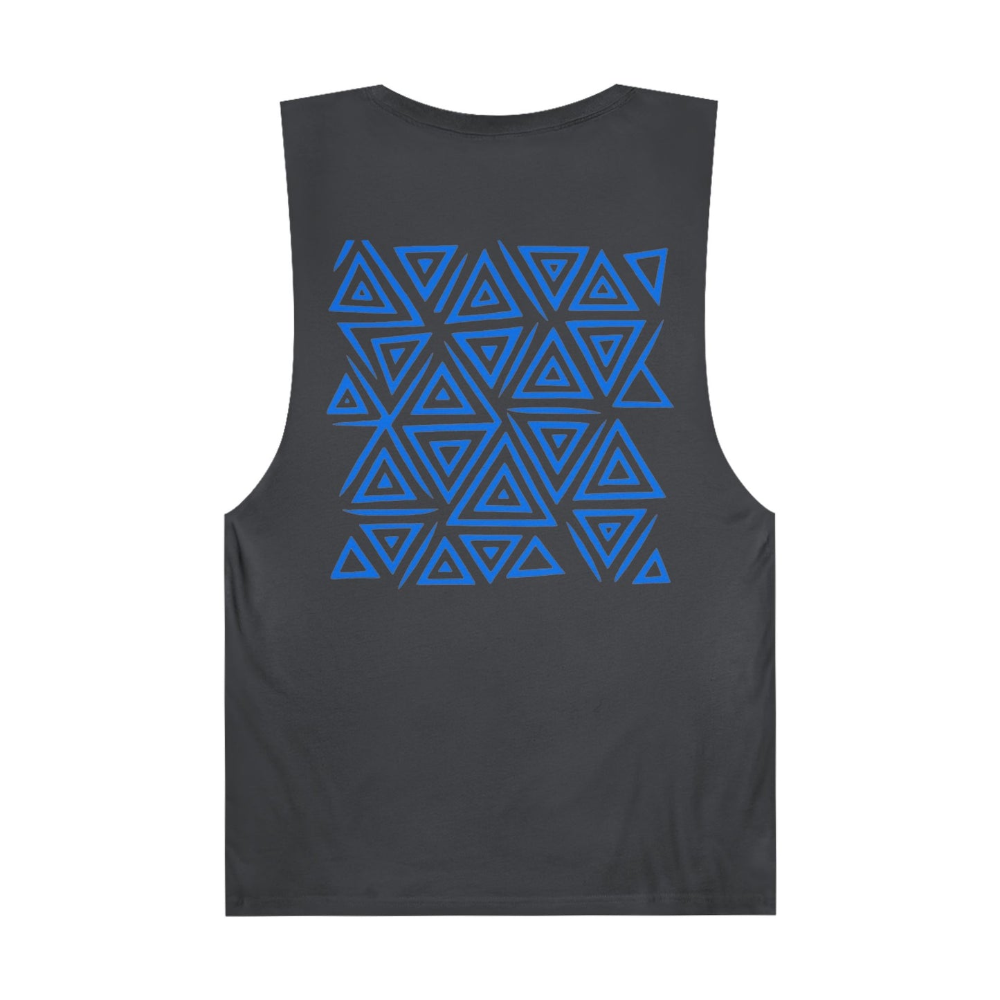 FULOVEK - Unisex Barnard Geometric Tribal BLUE Tank Top | Casual Summer Wear, Beach Attire, Workout Shirt, Graphic Tee, Gift for Friends