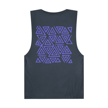 FULOVEK - Unisex Barnard Geometric Tribal PURPLE BLUE Tank Top | Casual Summer Wear, Beach Attire, Workout Shirt, Graphic Tee, Gift for Friends