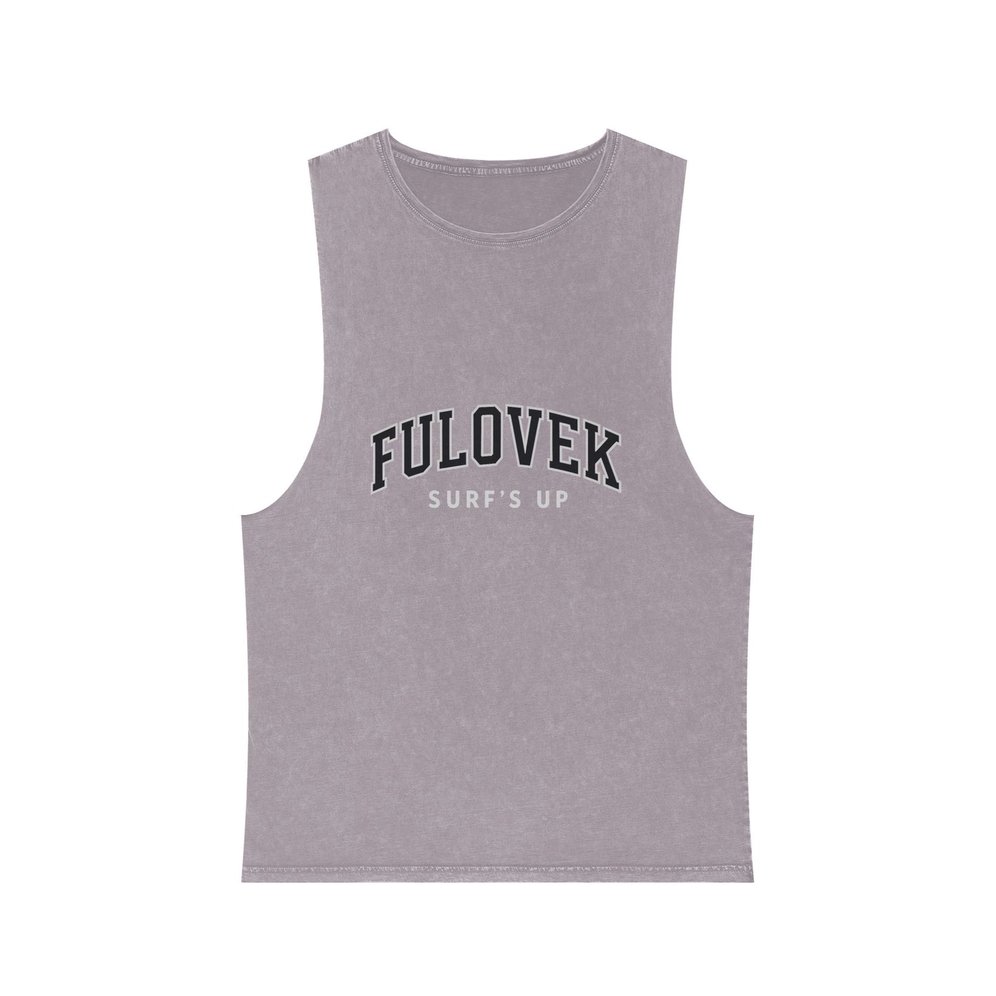 FULOVEK - Unisex Stonewash Tank Top - Surf's Up Design for Beach Lovers