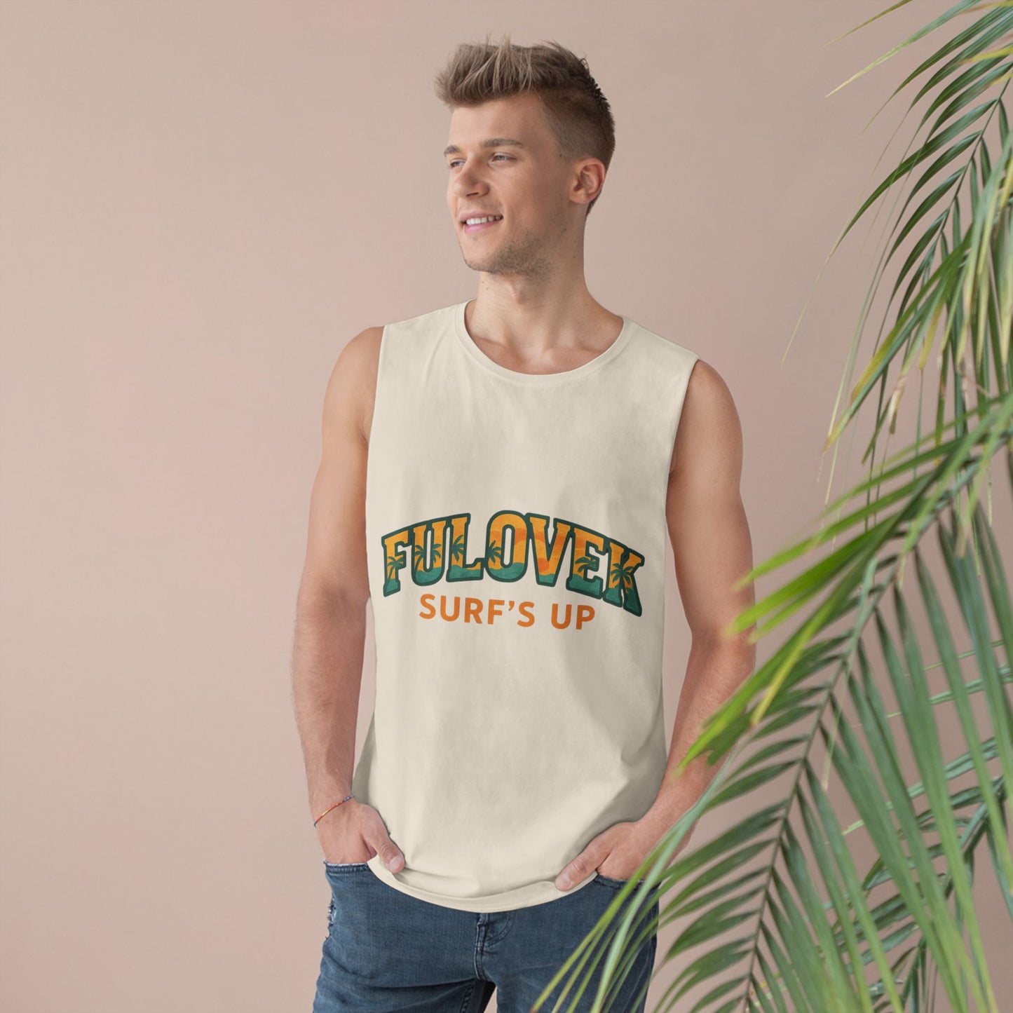 FULOVEK - Unisex Surf's Up Tank Top - Relaxed Casual Style for Beach Lovers