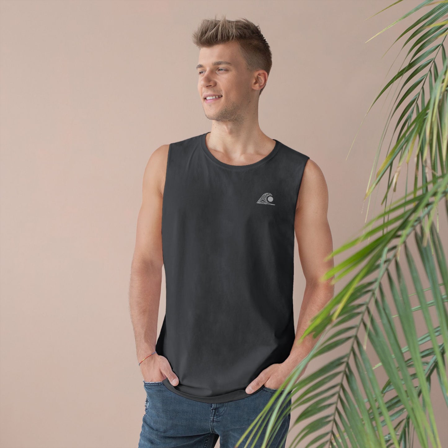FULOVEK - Unisex Barnard Geometric Tribal GREY Tank Top | Casual Summer Wear, Beach Attire, Workout Shirt, Graphic Tee, Gift for Friends