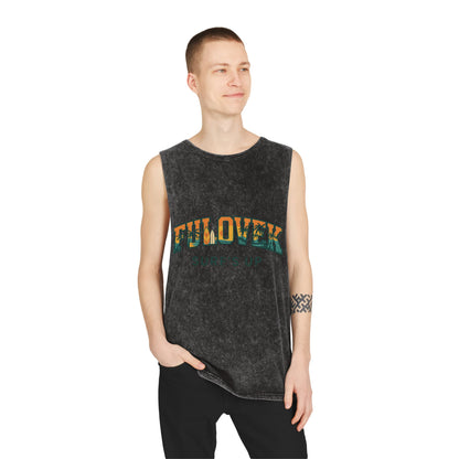 FULOVEK - Unisex Stonewash Tank Top - Surf's Up Design for Beach Lovers